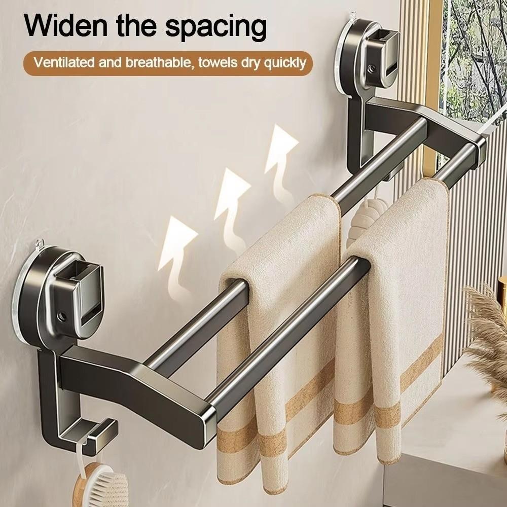 30/40/50CM Aluminum Towel Rack Strong Load-bearing Bathroom Organizer Double Pole Rack  Balcony