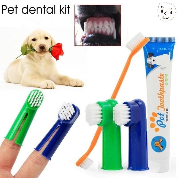 Buy Dog Toothbrush Finger Brush Toothpaste Dental Kit For Pet Oral Health Care at affordable