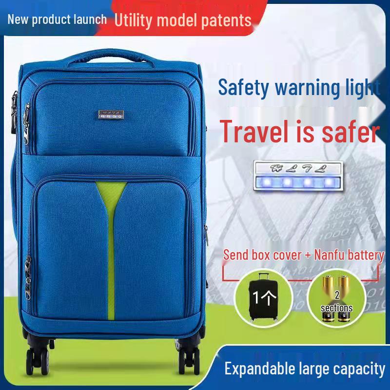 

30-Inch Women s Safety Pull-Rod Suitcase, Waterproof Oxford Cloth, with Universal Wheels and Canvas Leather Finish 20 inch