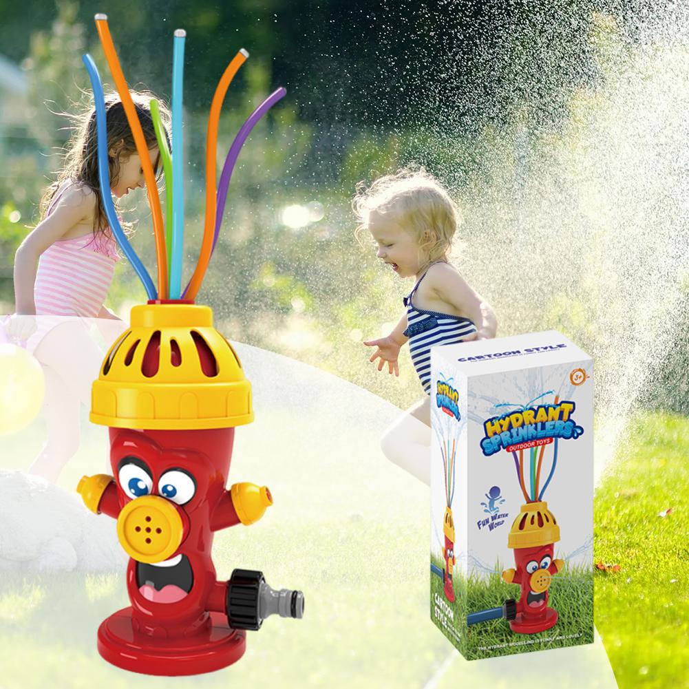Cartoon Cactus Water Spray Outdoor Spinning Sprinkler Toy Creative Fire Hydrant Swing Rotating Water Sprinkler Garden Watering