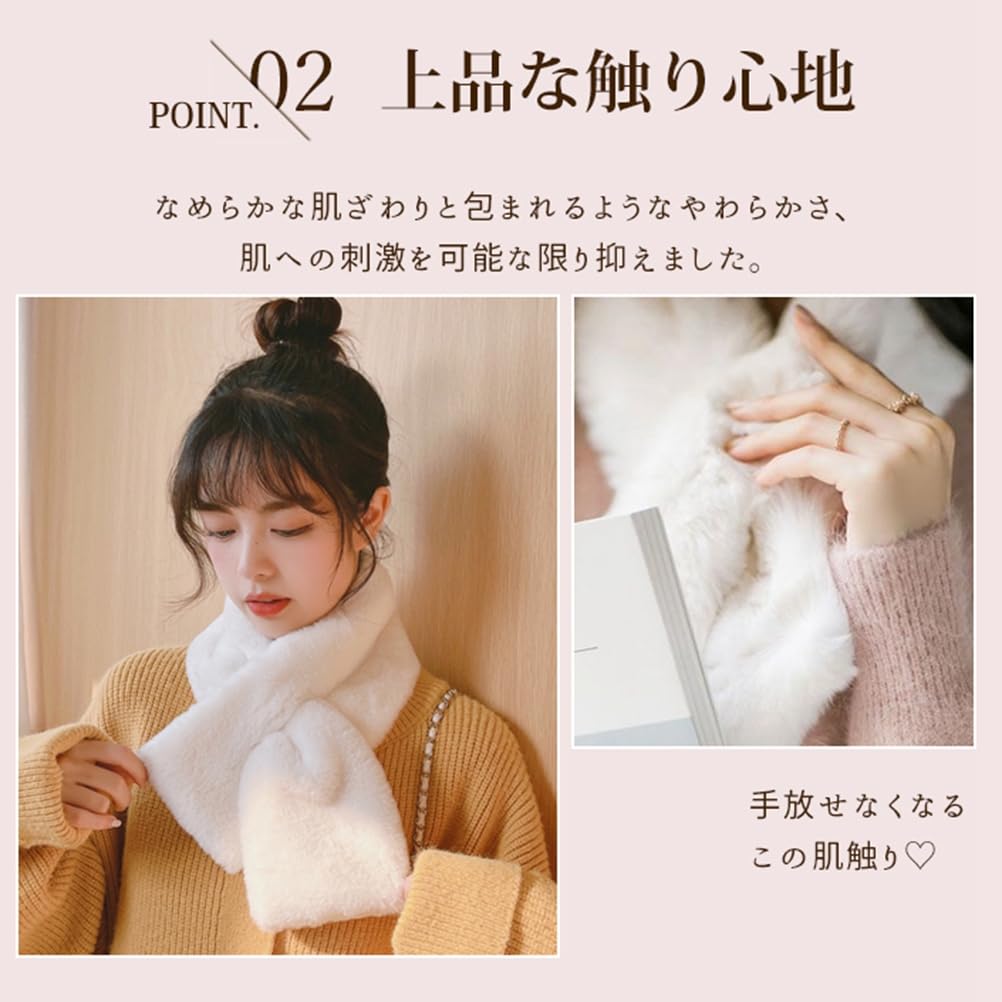 YAYUPLUS Fur Fur Faux Fur Neck Solid Gift Women's Scarf, Tippet, Warmer, Fluffy, Snood, Cute, Stylish, Color, Simple, Fall/Winter, Warm, Fashionable,
