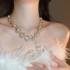 Elegant Vintage Style Choker: Diamond-Encrusted Imitation Pearl & Flower Design