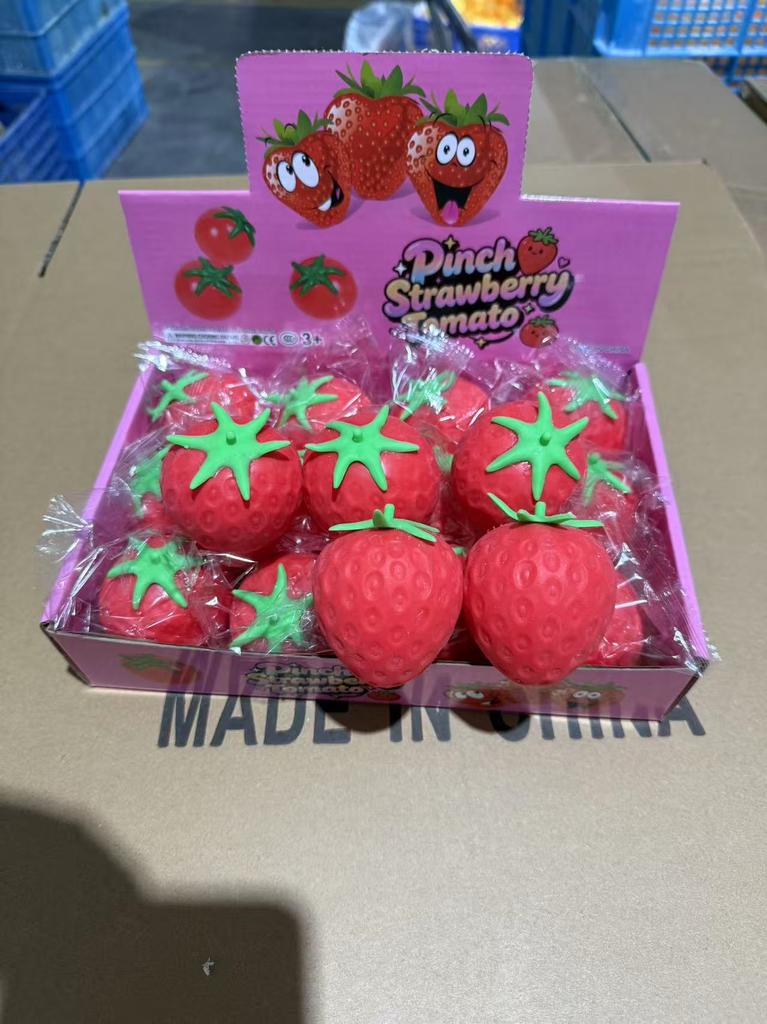 Strawberry Squishy Pinch Stress Ball Fruit Shaped Anti-Stress Tension Relief Lovely Sensory Fidget Toy Decompression Plaything