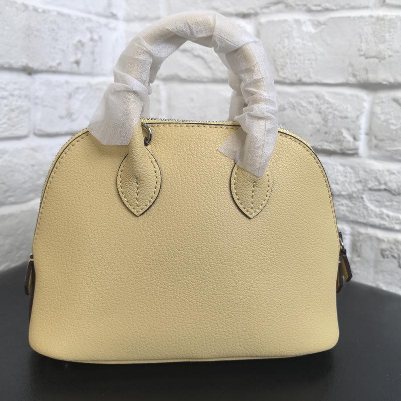 

2026 New Genuine Leather Women s Bag Goat Pattern 18 Mini Shell Bowling Handheld Single Shoulder Diagonal Cross Small 18CM
