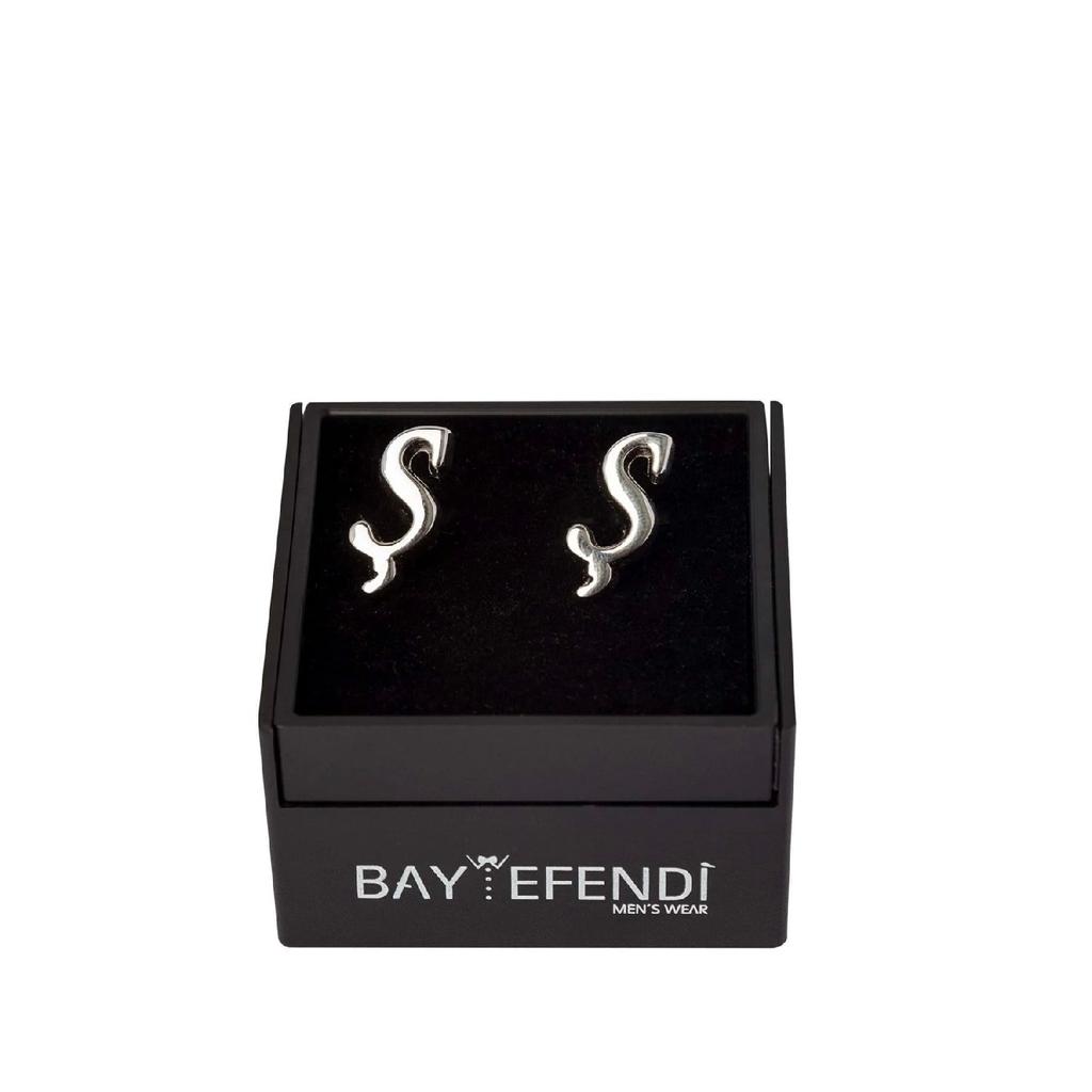 Personalized Silver Color Cufflink With Letter A