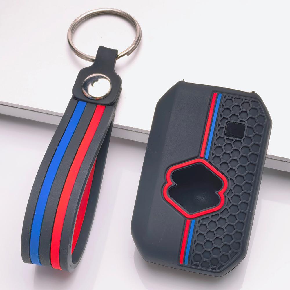 Silicone Car Key Fob Cover for Suzuki Swift Ertiga Ignis Baleno XL7 Ciaz Dzire Wagon with Keychain Honeycomb Texture Shockproof Car Remote Key Sleeve