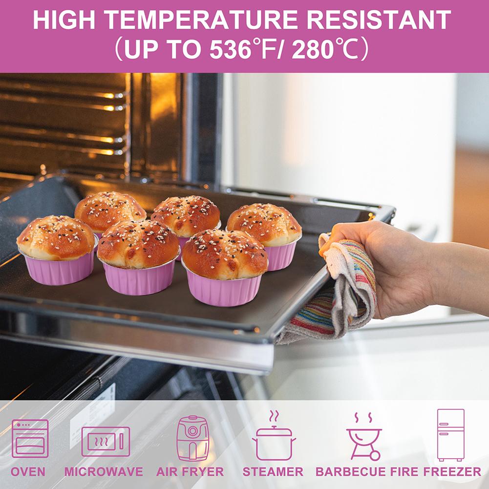 Disposable Muffin Cups Dome Lids Aluminum Foil Cupcake Cups Liners, Muffin Molds, Baking Tools, Kitchen Gadgets, Pancake Molds