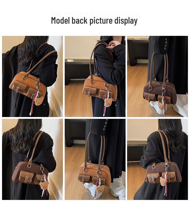 Wiosna 2025 Retro Koreański Modny Damski Dużej Pojemności Torba Tote Pod Pachę Torba Bowlingowa