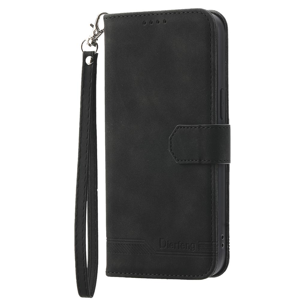 DIERFENG DF-03 Phone Case for Samsung Galaxy A03s (166.5 X 75.98 X 9.14mm),Stand Wallet Lines Imprinted Leather Phone Cover
