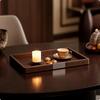 Walnut Wood Tray Minimalist with Raised Rims Upscale Platter for Tea Service, Coffee Table