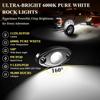 22 Pods White Rock Lights, 6000K Pure White Super Bright Wide Angle IP68 Waterproof LED Rock Lights For Trucks Pickup SUV UTV ATV Motorcycle Car