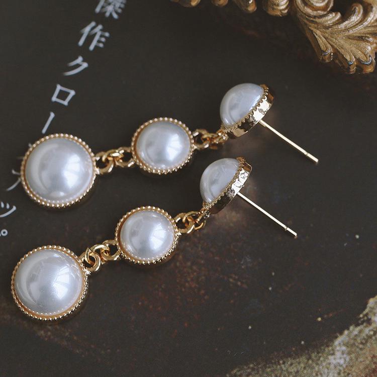 

Позолоченные серьги-капли из стерлингового серебра 925 пробы в стиле ретро с жемчугом - Элегантные, Высококлассные, в стиле легкой роскоши 925 Silver