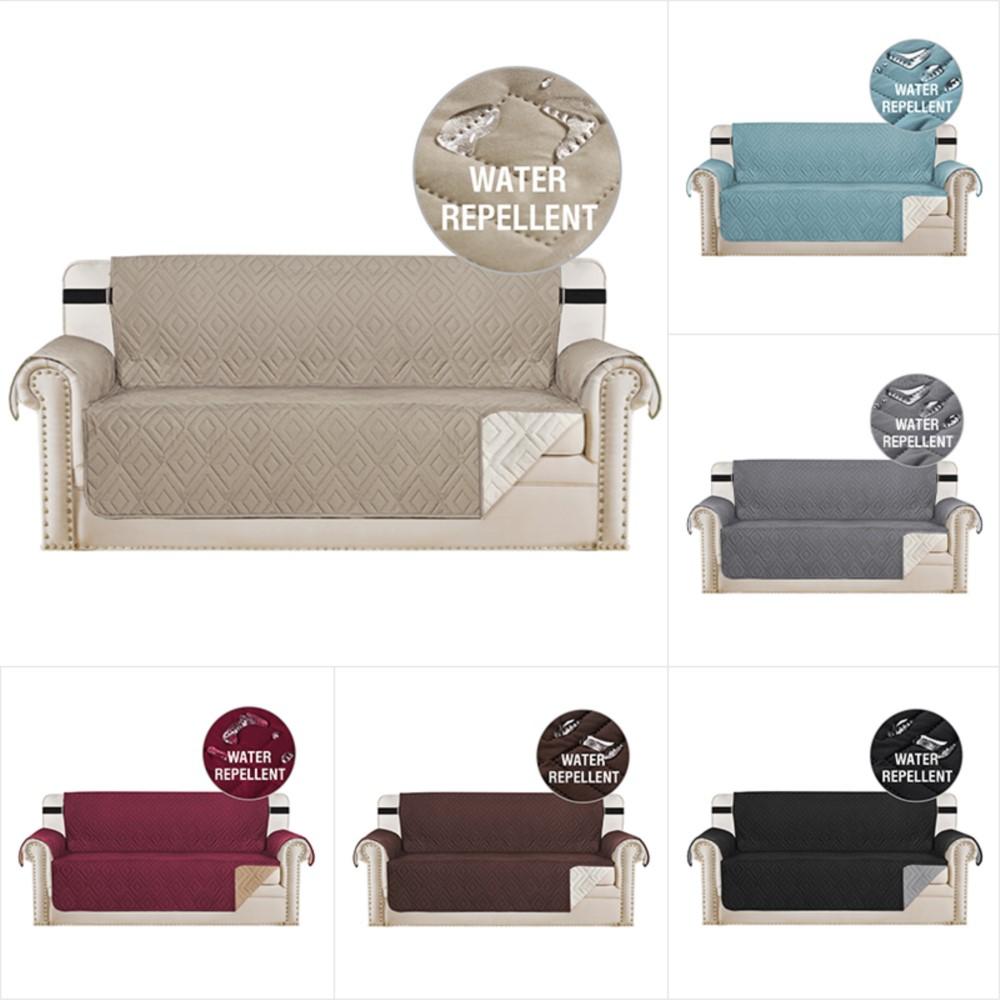 1/2/3/4 Seater Recliner Sofa Cover Water Repellent Sofa Cushion Solid Color Relax Lounger Slipcovers Couch Towel Armchair Covers