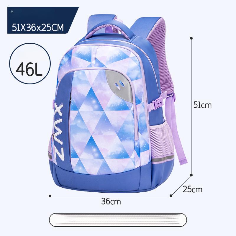 New Primary And Middle School Backpack For Boys And Girls Large Capacity Weight-Reducing Spine-Protecting Double Shoulder Bag