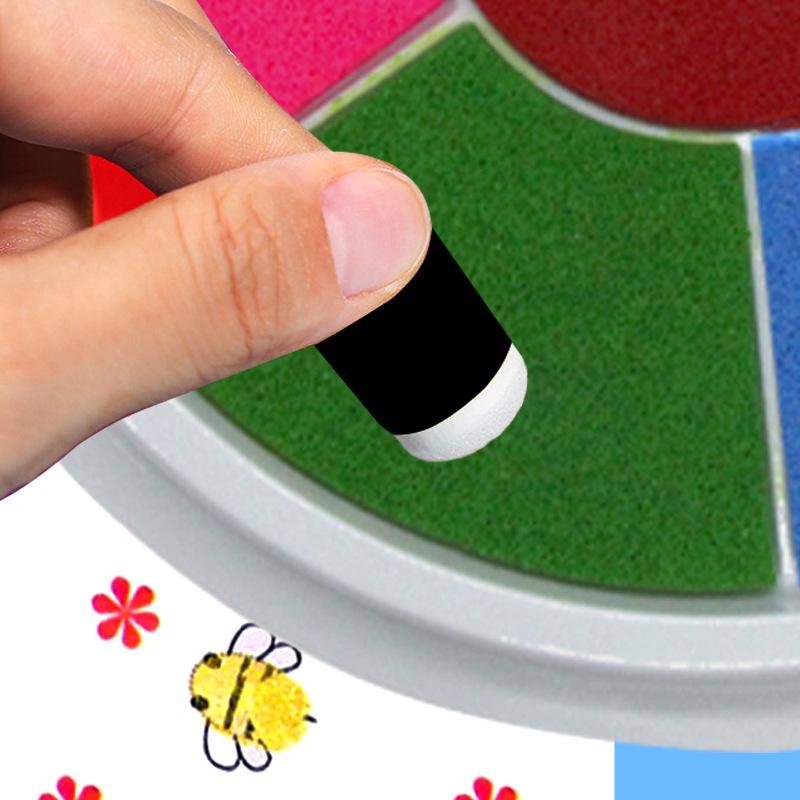 Eco-friendly Washable Six-Color Finger Painting Pad Set for Kids