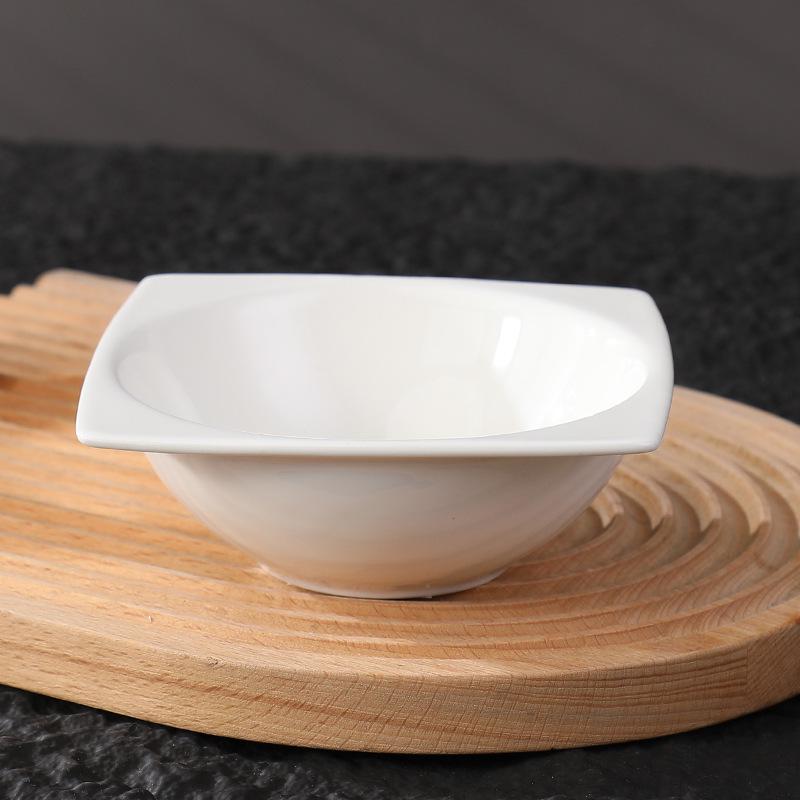 White Ceramic Square Bowl for Salads, Breakfast, Desserts, and Soups