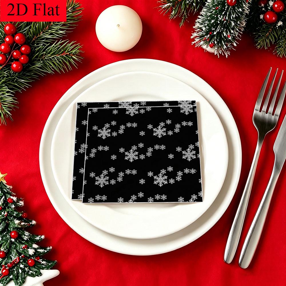 20pcs Disposable Napkins with Snowflake Pattern Print for Wedding,Parties,and Daily Use for Thanksgiving Fall Christmas Table Decoration