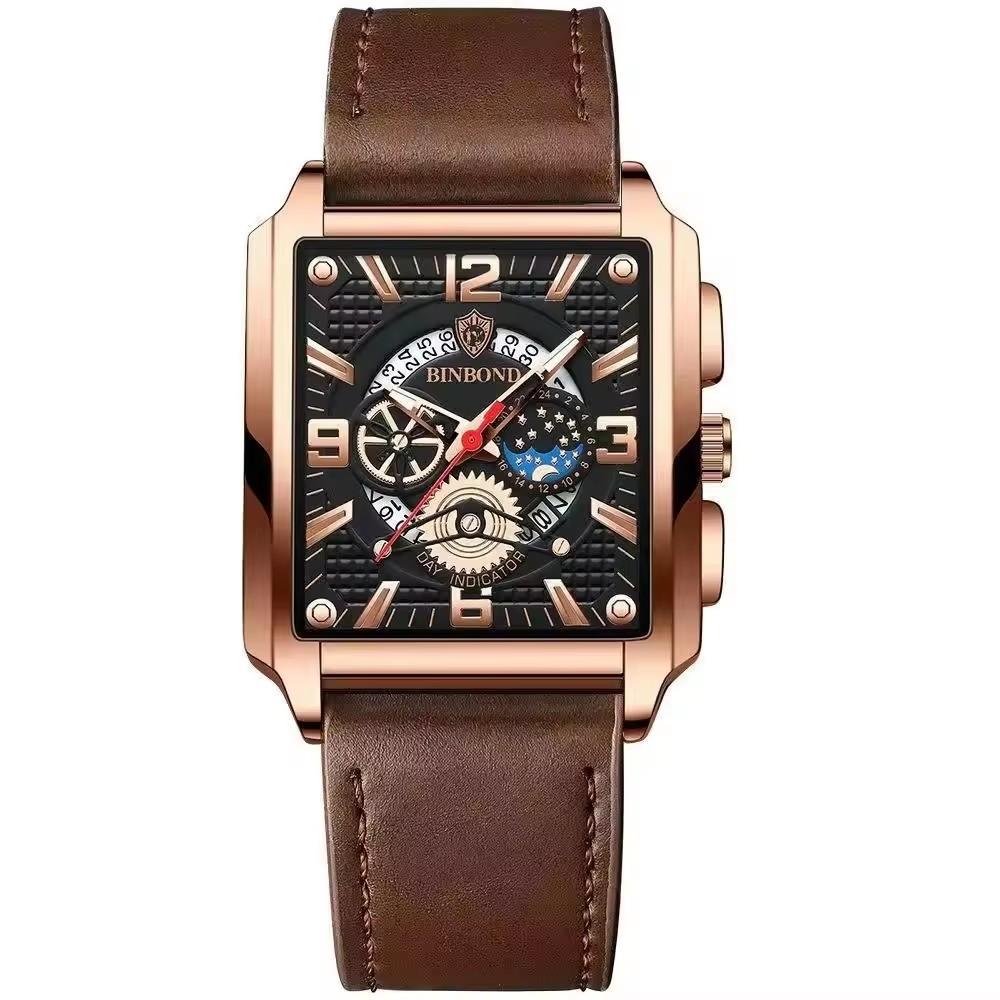 BINBOND 5663 B5663 Top Luxury Men Watches Business Top Brand Man Wristwatch Waterproof Luminous Date Week Quartz Men's Watch