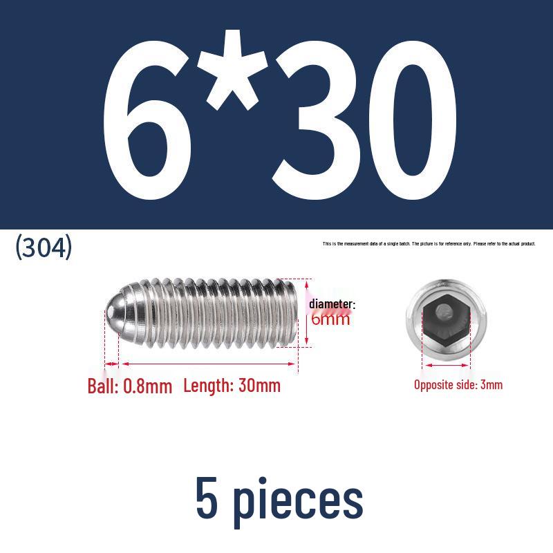 Stainless Steel Ball Plunger Set: M2.5-M16 Ball Screw Positioning Spring Plunger