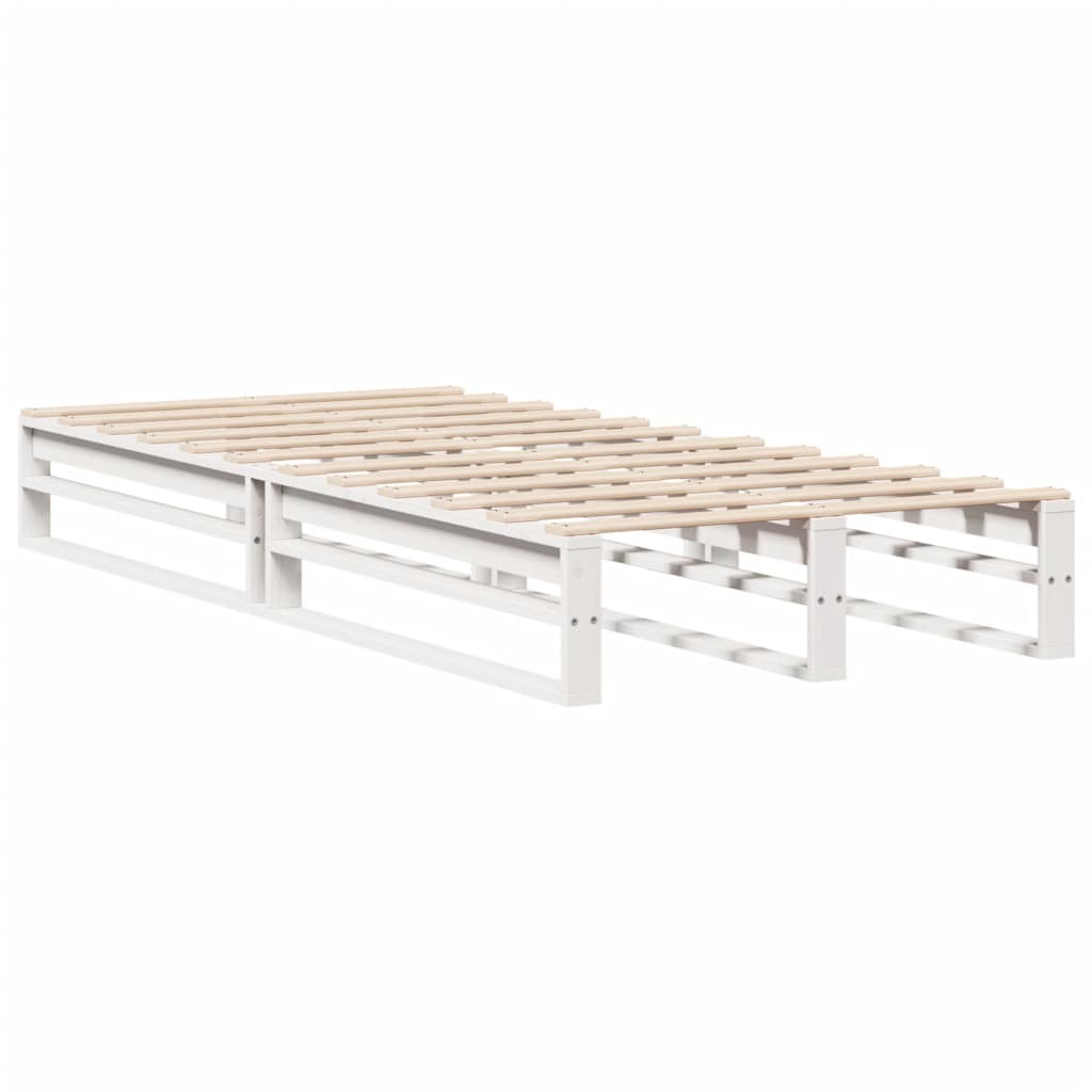 Solid Wood Bed Frame without Mattress White 90 x 190 cm Pine Wood