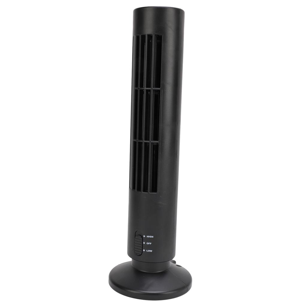 Cooling Table Fan USB 2 Gears Wind Speed Quiet Bladeless Standing Tower Fan for Home and Office