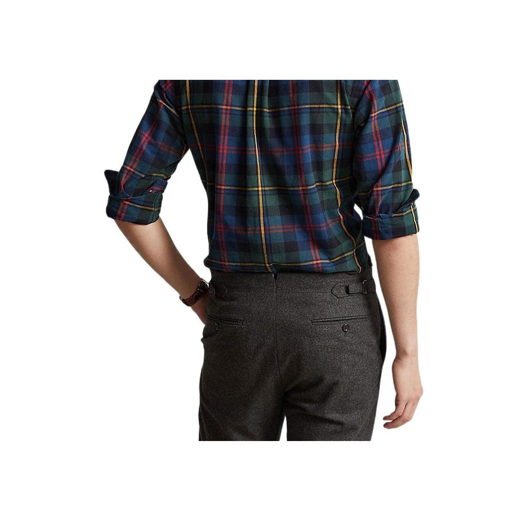 Polo Ralph Lauren FW22 Logo Plaid Print Long Sleeve Shirt Men shirts Navy 710885077-003