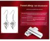 White Gold-Plated Sterling Silver Angel Feather Earrings - Korean Style Jewelry