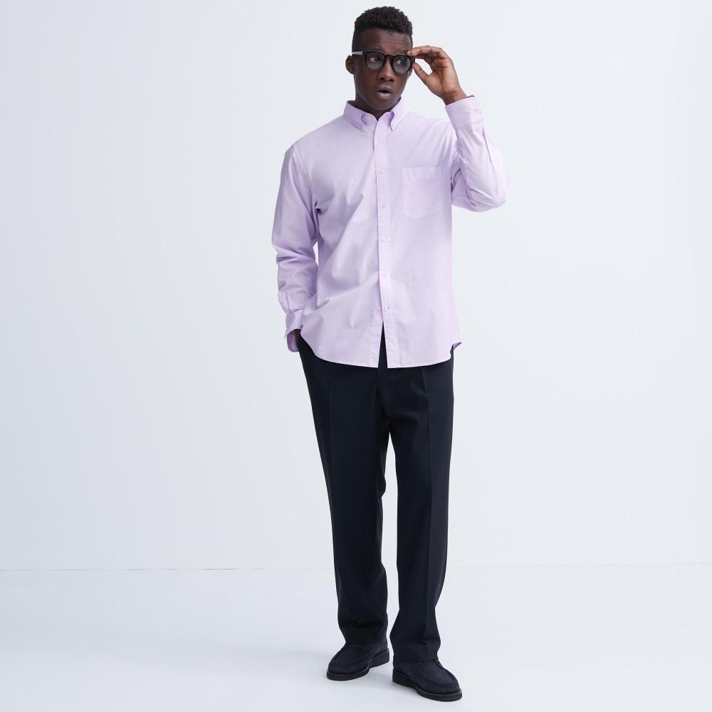 Uniqlo Japan Extra Fine Cotton Broadcloth Shirt  Button Down Collar  Long Sleeves 