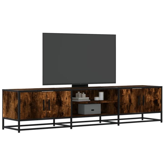 VidaXL Meuble TV chêne fumé 180x35x41 cm bois d'ingénierie, support TV, buffet TV, meuble multimédia, banc TV, meuble hifi, 3300777