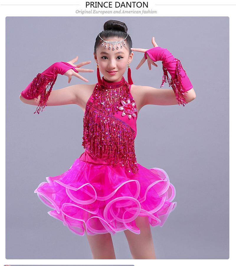 Gara di ballo da sala abiti da ballo per bambini abito latino per bambini abbigliamento da allenamento gonne costumi da flamenco da palcoscenico per bambine