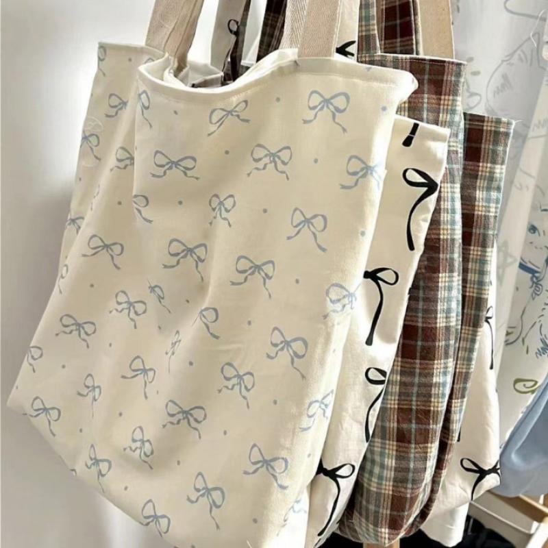 Vintage Polka Dot Women'S Canvas Shoulder Bag Large Capacity Female Messenger Bags Commuter Handbags