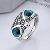 Bf Club   Rings For Women Simple Geometric Handmade Irregular Retro Red Stone Ring Allergy For Birthday Gift