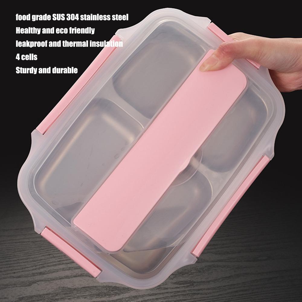 304 Stainless Steel Leakproof Lunch Box 1.2L Bento Lunch Box Cute Insulated Lunch Box  For Office
