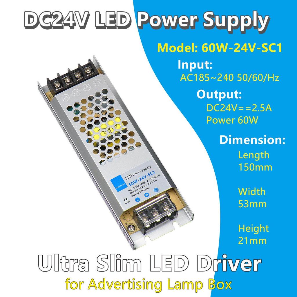 24V Slim LED Driver for Lightbox Signs