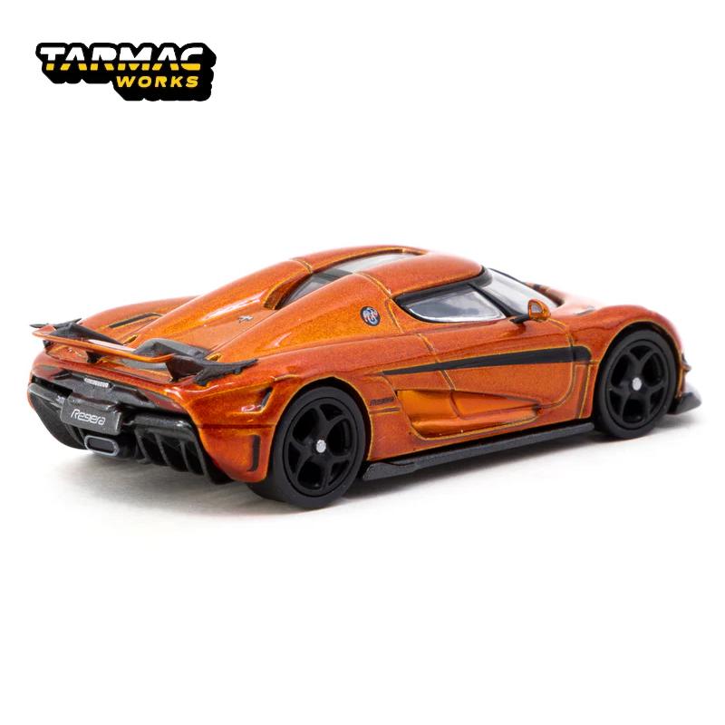 Tarmac Works 1:64 TW Koenigsegg Regera Orange Metallic/Black Stripes alloy car model