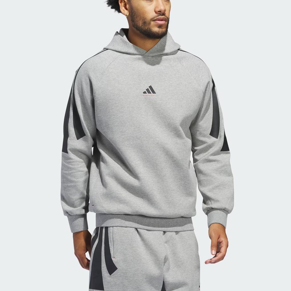 adidas Basketball Spacer Hoodie Unisex Medium Grey Heather JD7466