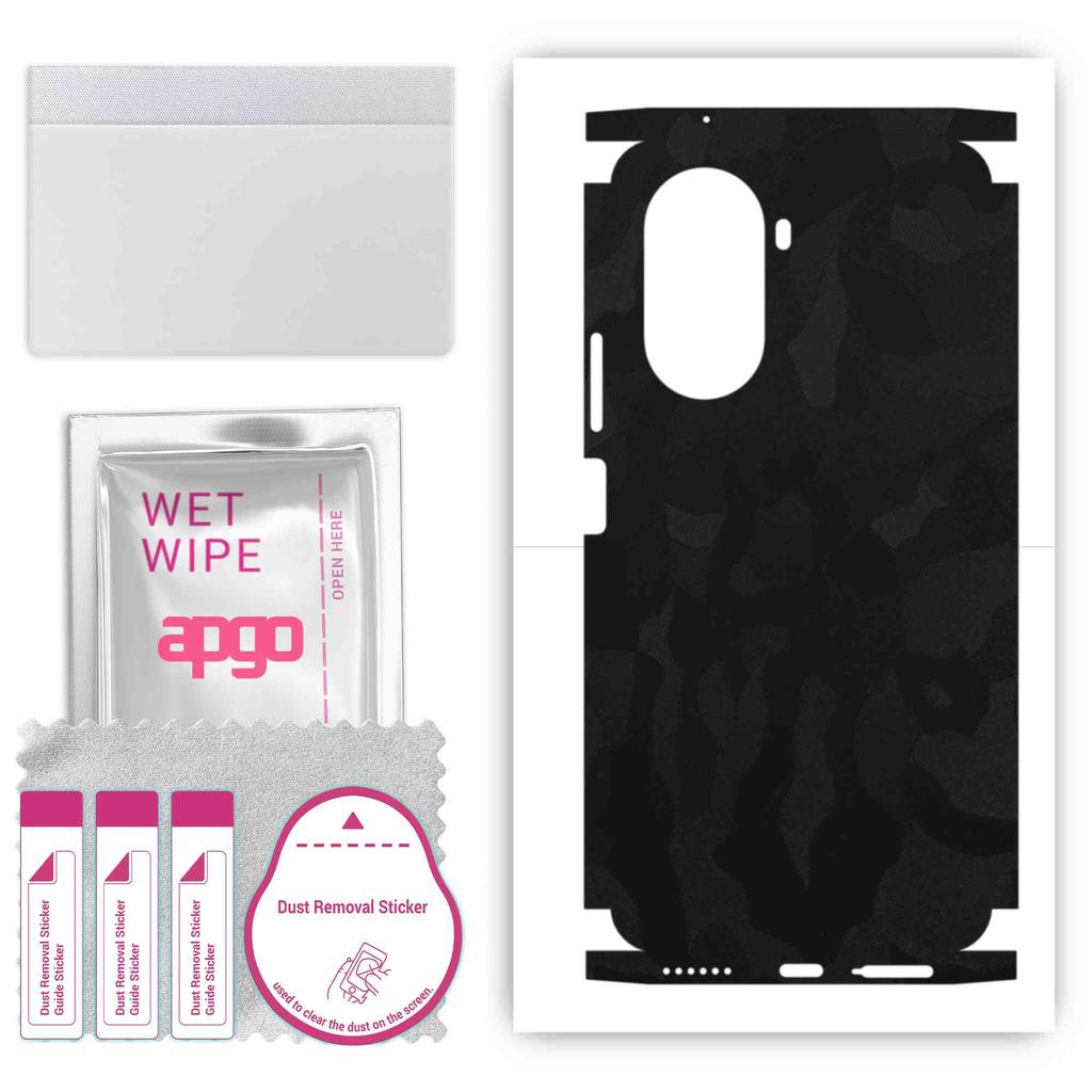 apgo Protective Skin Sticker for the Back+sides Compatible with Huawei Nova 10 SE, Full Wrap Film, Foil, Vinyl - Pattern Black Camo
