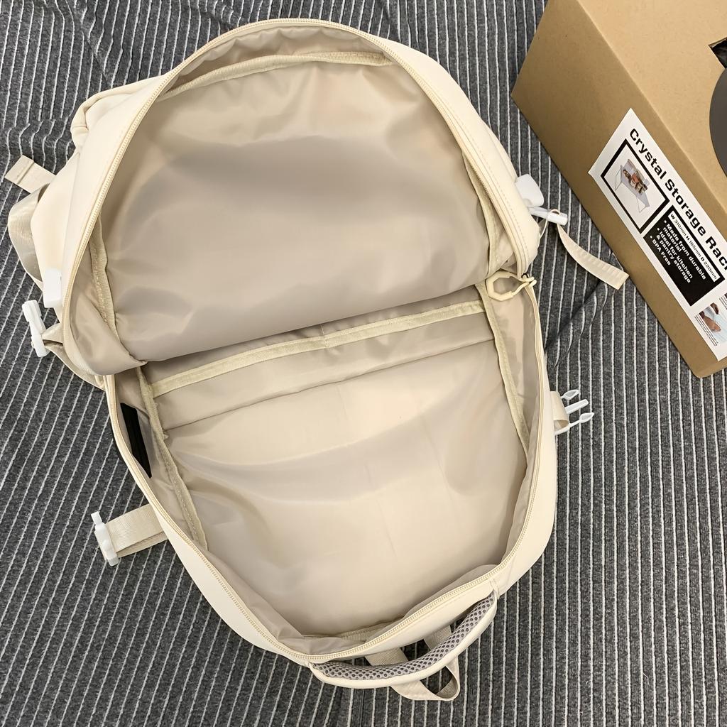 Mehrschichtiger Rucksack mit großem Fassungsvermögen, Paar, einfarbig, schlichter College-Rucksack, Reiserucksack