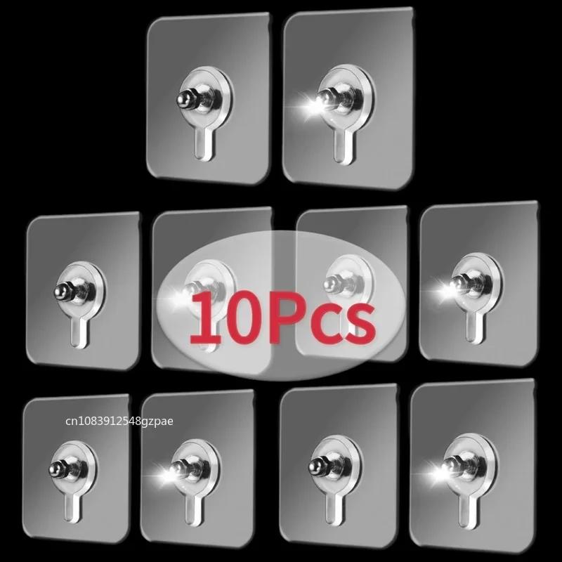 

10 шт. прочные клейкие гвозди настенные крючки прозрачные бесшовные водонепроницаемые кухонные ванные винты крючок наклейка держатель для гвоздей вешалка