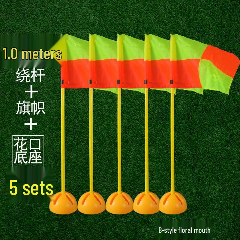 Corner Flag & Training Pole: Red/White for Sports & Dribbling Practice