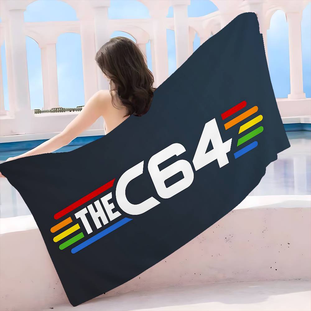 Commodore 64 logo Microfiber Blanket Quick Drying Beach Towels Oversized Printing Super Absorbent Pool Towel Blanket