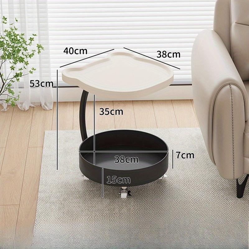 Sofa side table, modern minimalist living room shelf, office movable coffee table, small table, bedroom bedside table, cart base