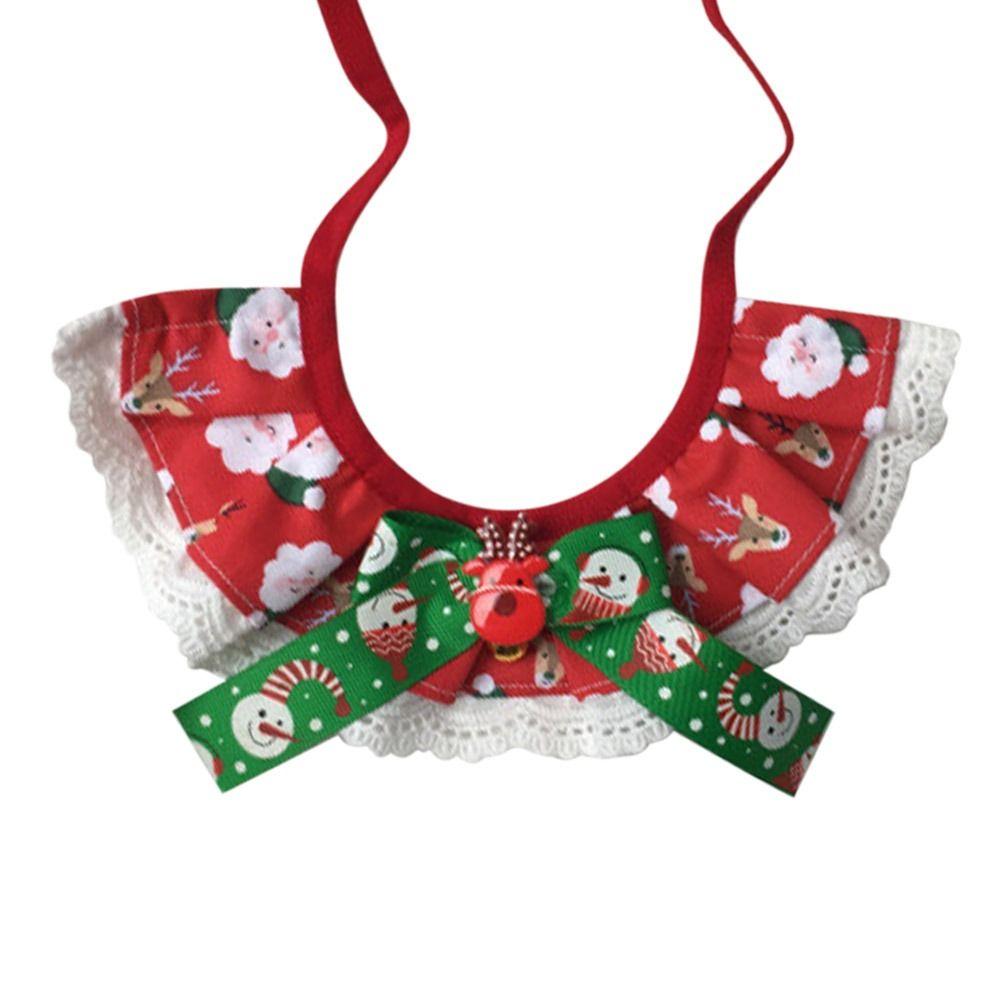 Akcesoria dla zwierząt Dopasowanie Prezent na przyjęcie Koronka Ściągacz Boże Narodzenie Kokardy dla psów Ręcznik na ślinę dla psa Śliniaczek dla zwierząt