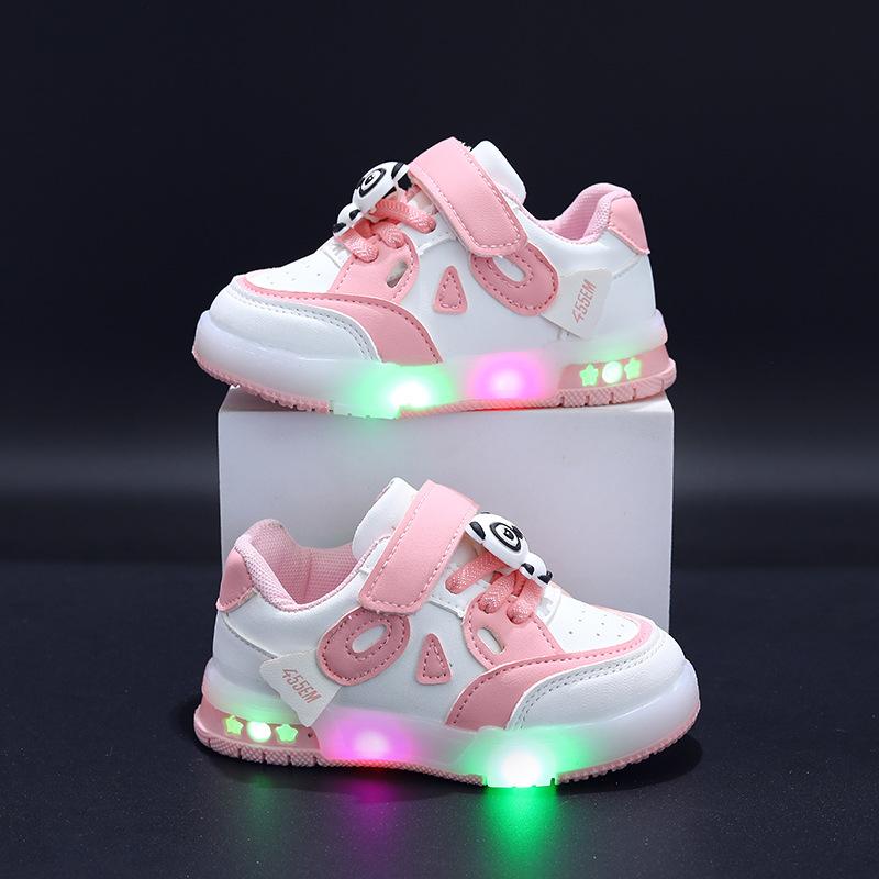 

Kid Sneakers Autumn New Light Up Kid Shoe Trend Boy Sneakers Cute Girl Shoe Fashion Tennis Female Designer Shoe 21insole13.3cm розовый