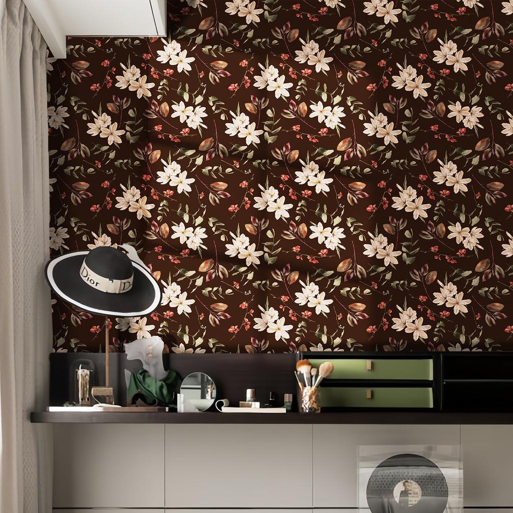 Watercolor Wild Plant Flower Wallpaper Waterproof Self Adhesive Furniture Sticker Home Decor Contact Paper