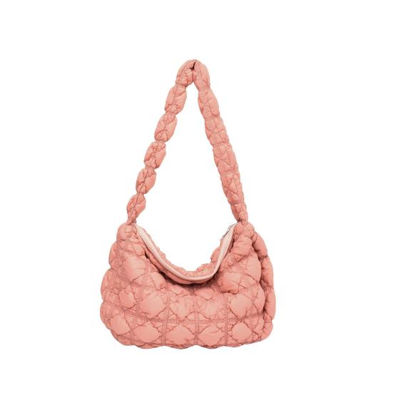 Women Quilted Tote Bag Solid Color Large Capacity Soft Puffer Handbag Portable Lightweight Crossbody Bag