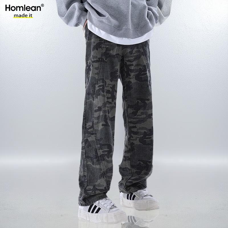 

Homlean Men s Camouflage Straight Leg Cargo Jeans 2XL