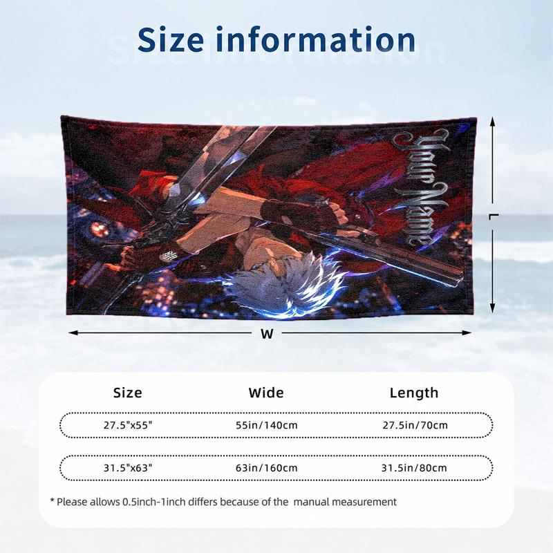 Devil May Cry Custom Name Beach towels also serve as bath towels summer essential a musthave for the outdoors the beach and the pool
