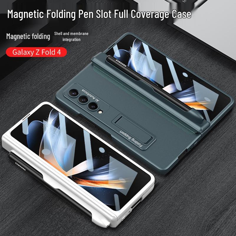Samsung Z Fold4 Magnetic Pen Slot Case with Full Hinge Coverage and Film Protection