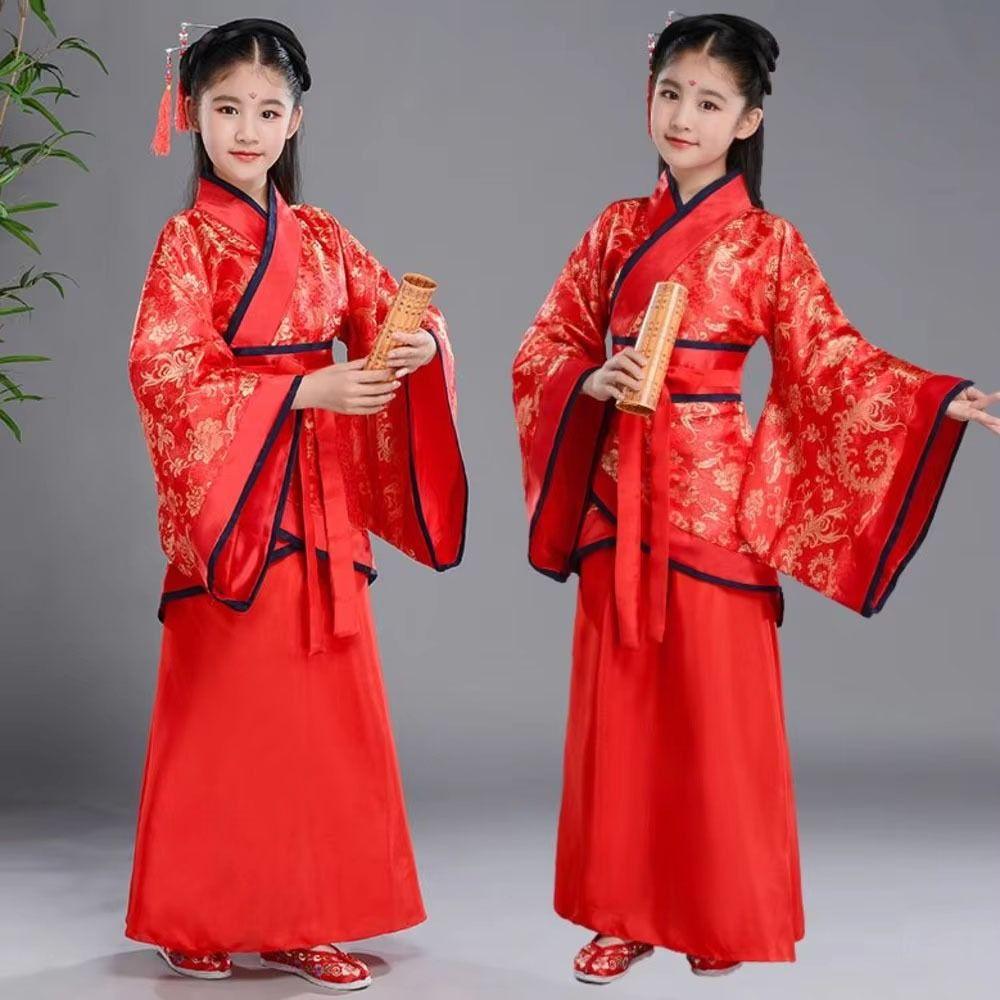 Silk Robe Hanfu Dress Ethnic Chinese Traditional Clothes Fashion Chinese Style Clothes Girls